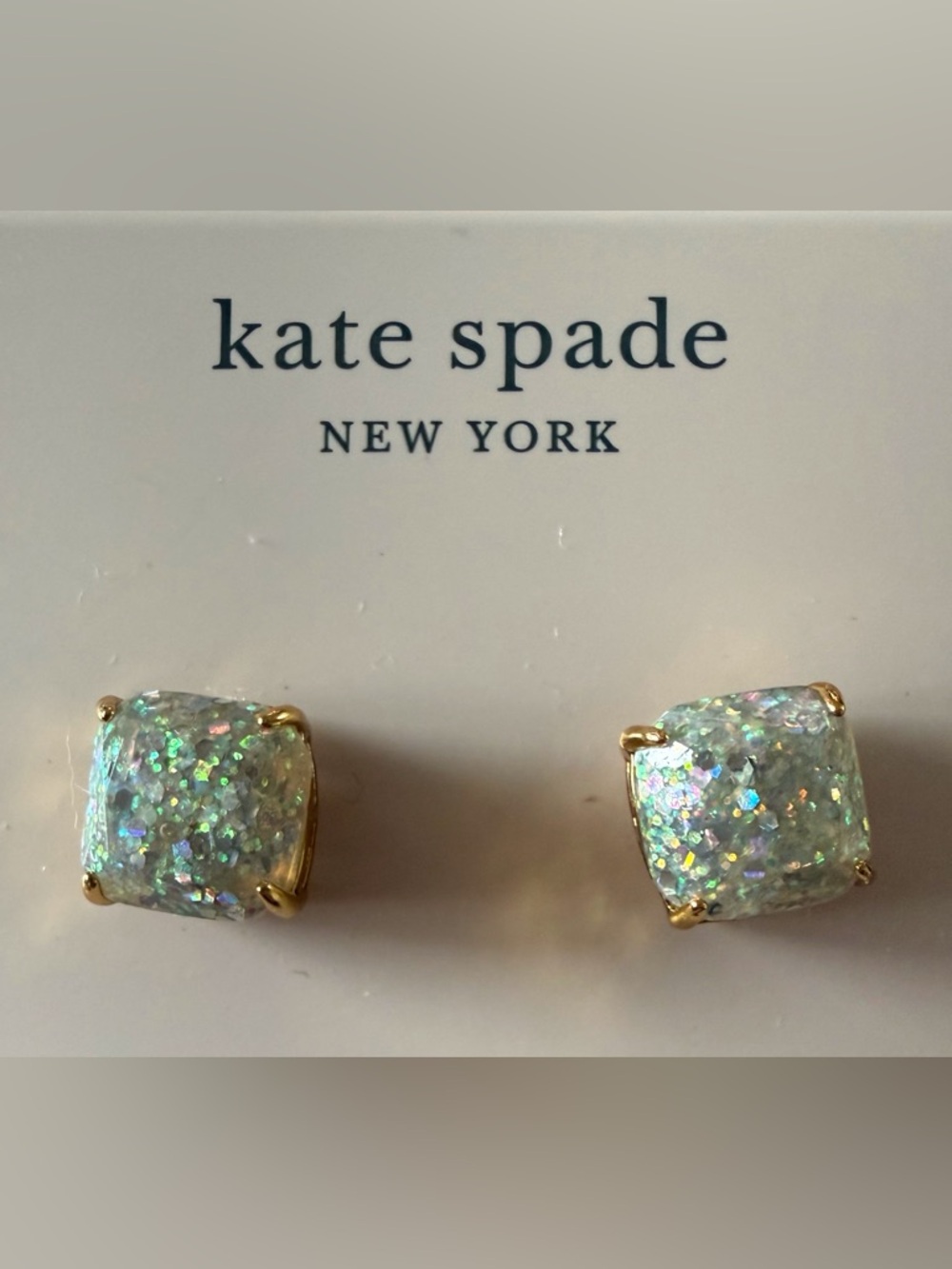 kate spade Iridescent Druzy Gold-Tone Stud Earrings
